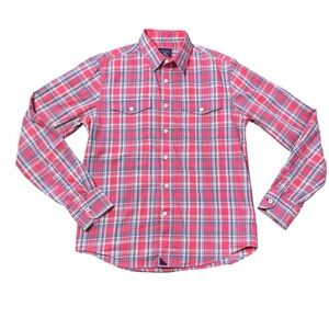 UNTUCKit 100% Cotton Pink and Blue Plaid Button Down Shirt